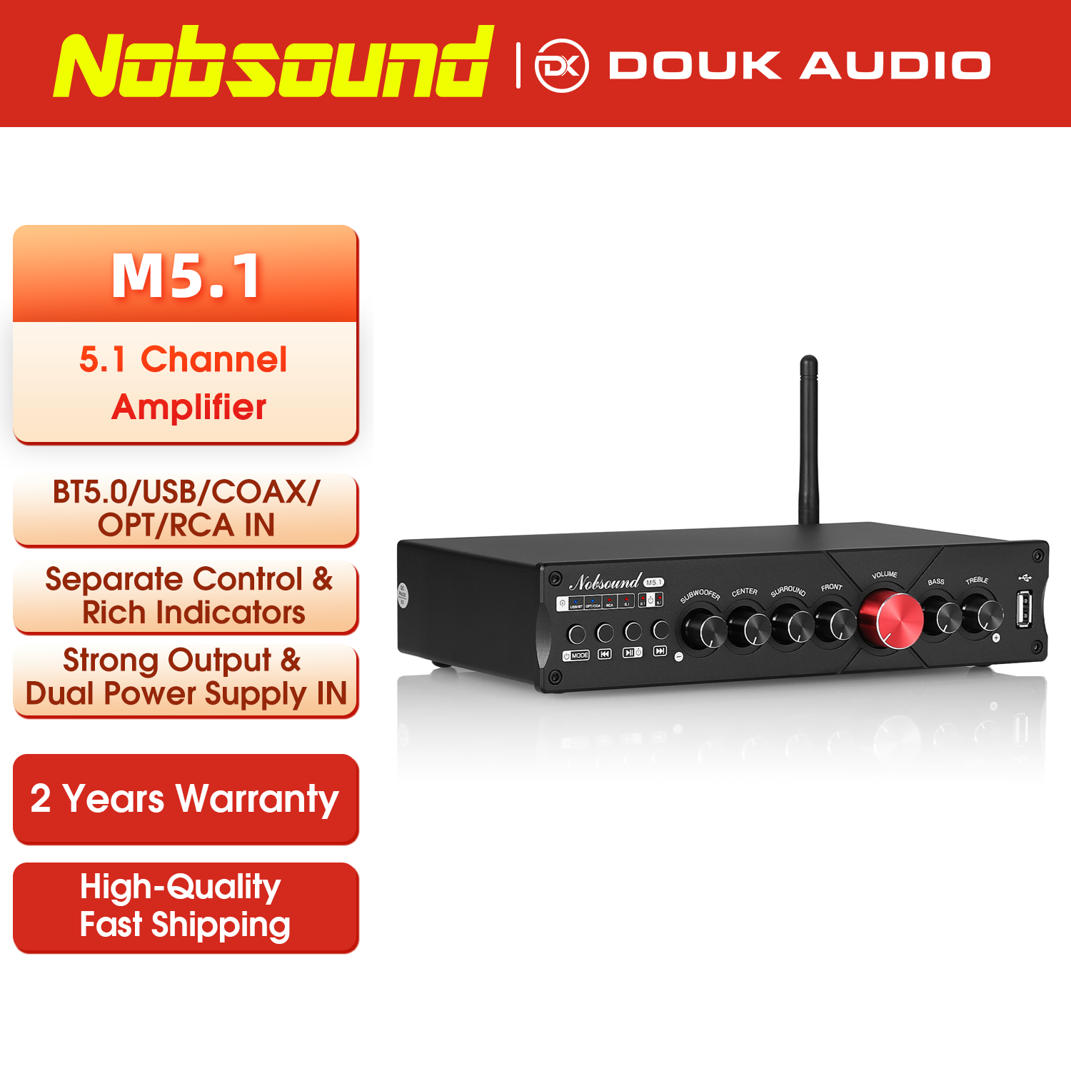 Home Cinema Onkyo 5.1 - Nobsound-Amplificateur de puissance de cinéma maison