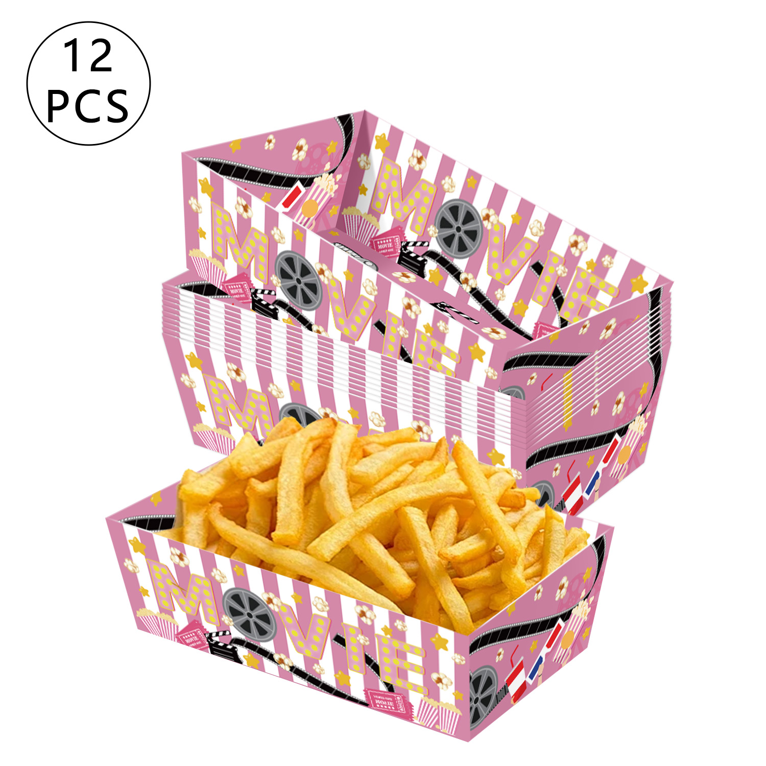 Home Cinema Food - Barquettes jetables en papier pour cinéma,