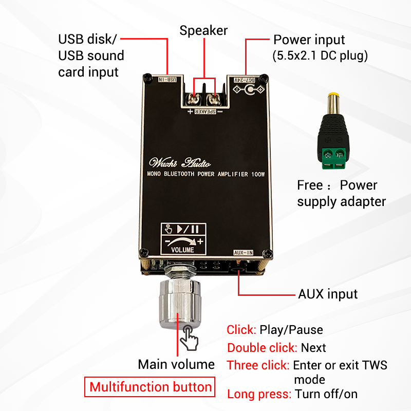Home Cinema Onkyo 5.1 - 100W Bluetooth 5.1 TPA3116D2 Mono Bt