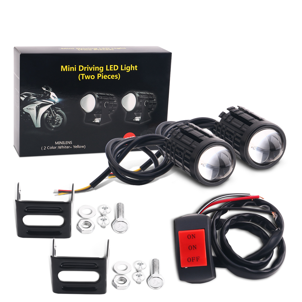 Projector Lamp Replacement - 2 pièces universel moto phare LED