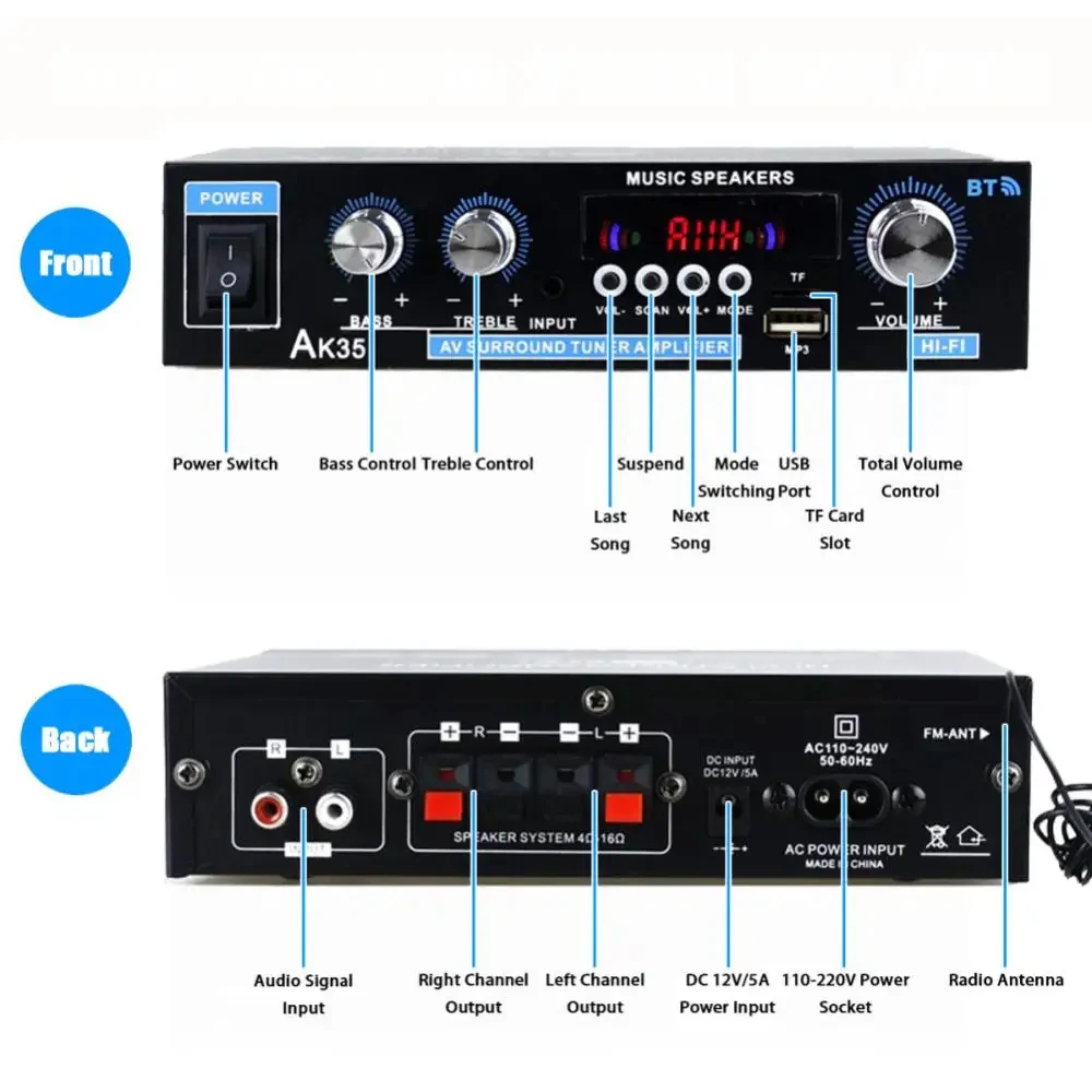 Amplificateurs Bluetooth numér - Home Cinema Receiver avis et prix