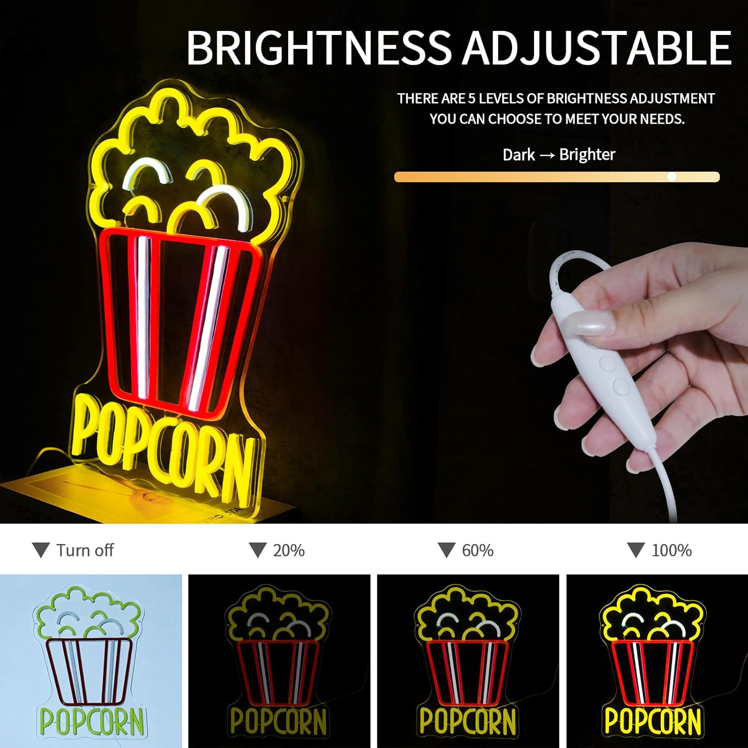 Enseigne néon LED dimmable Pop - Home Cinema Food avis et prix